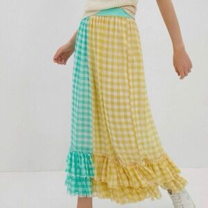 Eva Franco Anthropologie Lyndsey gingham skirt.